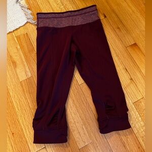Prana 3/4 Burgundy Leggings